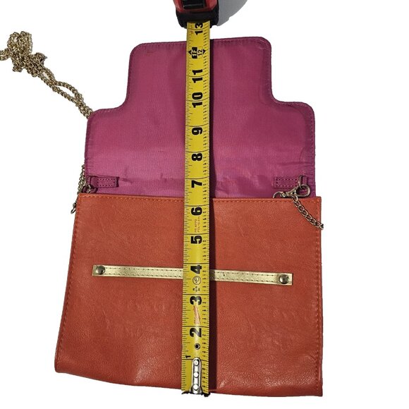 Bundle BAEKGAARD Pink Orange Clutch PUREOLOGY Chain Link Strap Crossbody Bag - Picture 7 of 16
